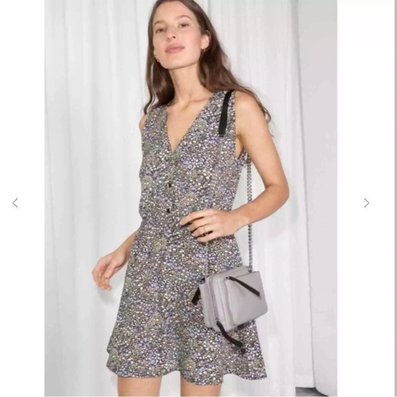&Other Stories printed skater dress size 6 - Picture 1 of 8